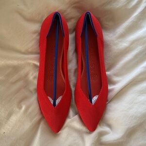 NWT: Rothy's The Point Flats in Flame (red)